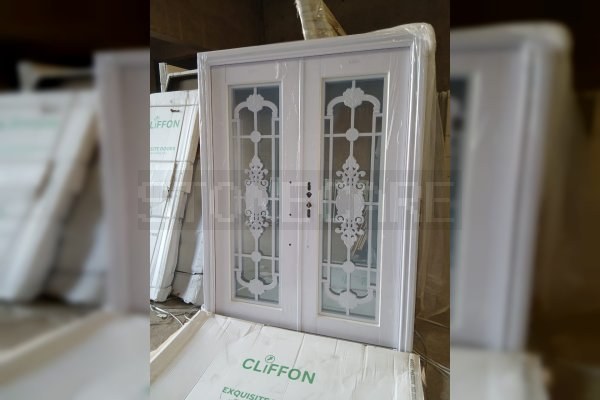 Elegant French Double Glass Security Door in Aba